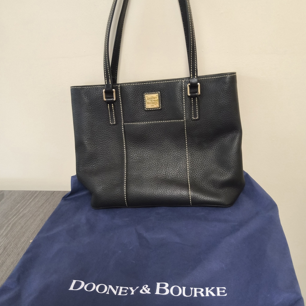Dooney & Bourke Black Leather Lexington Shopper Tote Bag